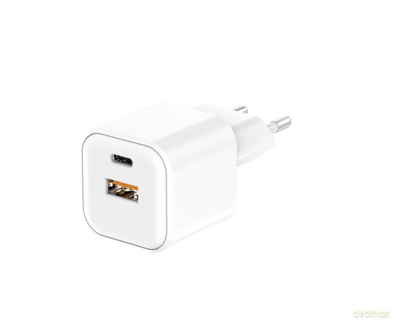 Setty ładowarka sieciowa USB-A + USB-C 20W LSGaN-AC-200 biała