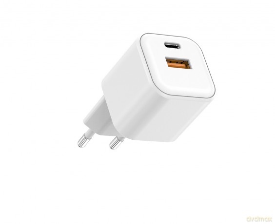 Setty ładowarka sieciowa USB-A + USB-C 20W LSGaN-AC-200 biała
