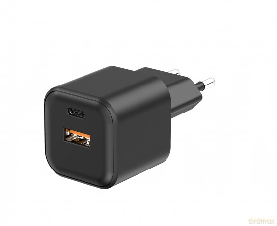 Setty ładowarka sieciowa USB-A + USB-C 20W LSGaN-AC-201 czarna