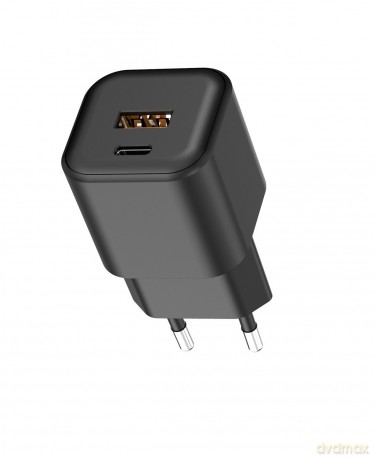 Setty ładowarka sieciowa USB-A + USB-C 20W LSGaN-AC-201 czarna