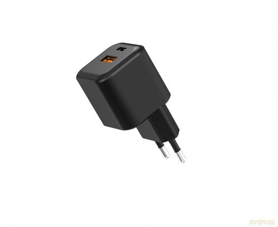 Setty ładowarka sieciowa USB-A + USB-C 20W LSGaN-AC-201 czarna