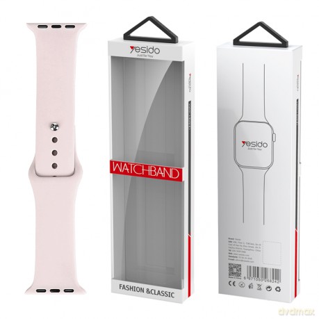 Yesido WB44 Silikonowy Pasek do Apple Watch L 38/40/41 (97+132) #17 SILT/PUDROWY RÓŻ