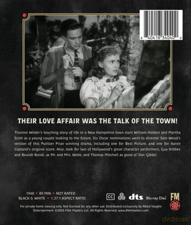 Our Town (1940) | Newly Restored Archive Collection [Blu-Ray]