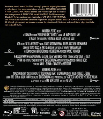 TENNESSEE WIILLIAMS-4 FILM COLLECTION [Blu-Ray]