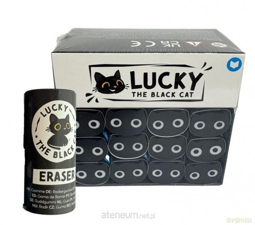 Gumka do ścierania Czarny Kot Lucky (12szt)