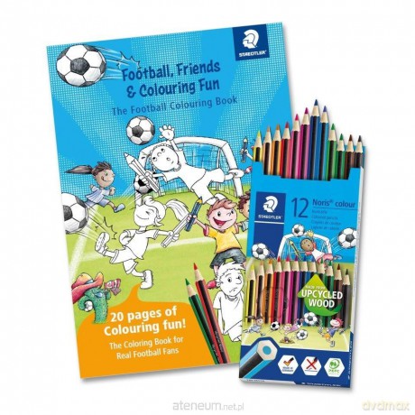 Kredki 12 kol + kolorowanka Football