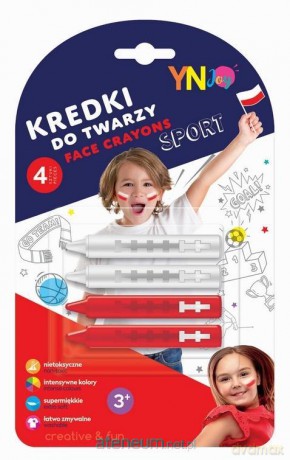 Kredki do twarzy 4x2g biało-czerwone