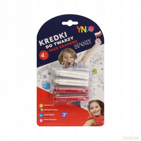Kredki do twarzy 4x2g biało-czerwone
