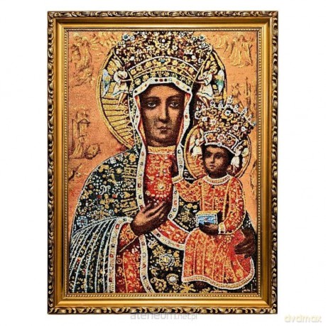 Obraz Haftowany Matka Boża Częstochowska 42/32 cm