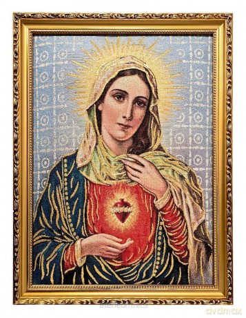 Obraz Haftowany Serce Maryi 32x42 cm