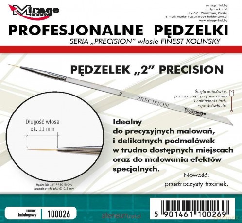 Pędzelek Precision Kolinsky 2