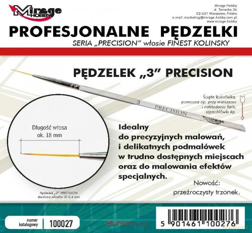 Pędzelek Precision Kolinsky 3