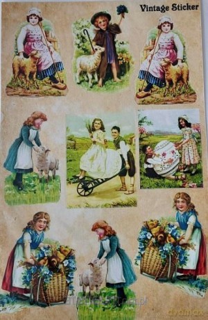 Stikery wielkanocne Vintage Sticker 16x25 cm