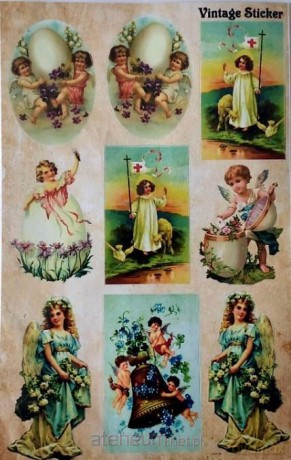 Stikery wielkanocne Vintage Sticker 16x25 cm