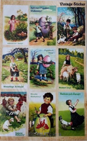 Stikery wielkanocne Vintage Sticker 16x25 cm