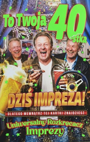 278 Karnet JCX na 40 urodziny dla mężczyzny