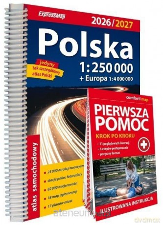 Atlas samochodowy Polska 1:250000 + Pierwsza pomoc [KSIĄŻKA]