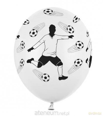Balony Piłkarz i piłki White Pastel 30 cm 6szt
