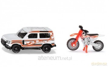 Siku Orange - Land Rover Defender z motocyklem KTM