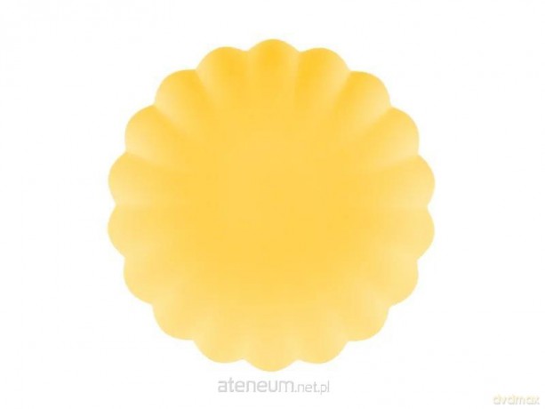 Talerzyki plastikowe Falbanka żółte 22cm 4 szt