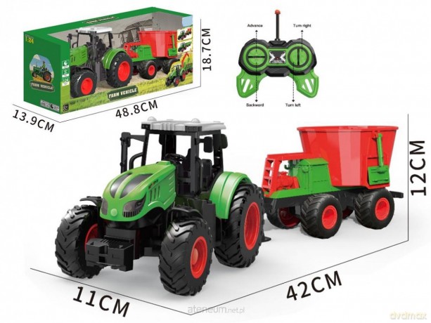 Traktor R/C z przyczepą 1:24 42x11x12cm