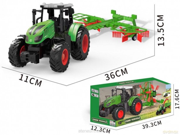 Traktor z przyczepą 36x11x13,5 cm open box