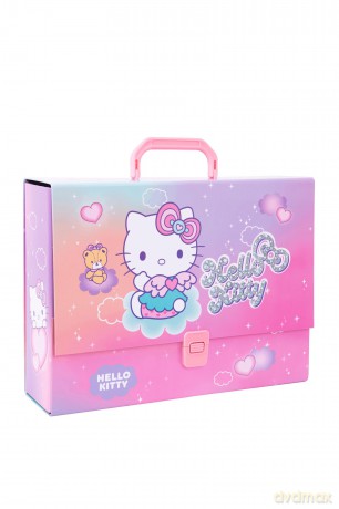 Teczka przestrzenna tekturowa z gumką A4 Hello Kitty Pink wzór 3