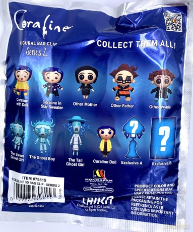 Coraline 3D Foam Bag Clips Series 2