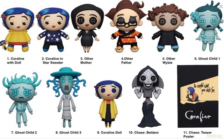 Coraline 3D Foam Bag Clips Series 2