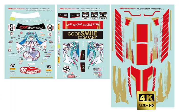 Hatsune Miku GSR Character Customization Series 052 Sticker Set for GSR Cars 1/10 Racing Miku SPA 2025 Ver.
