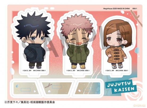 Jujutsu Kaisen Buddycolle Acrylic Stand 5th Anniversary C Megumi Fushiguro, Yuji Itadori & Nobara Kugisaki 10 cm [FIGURKA]