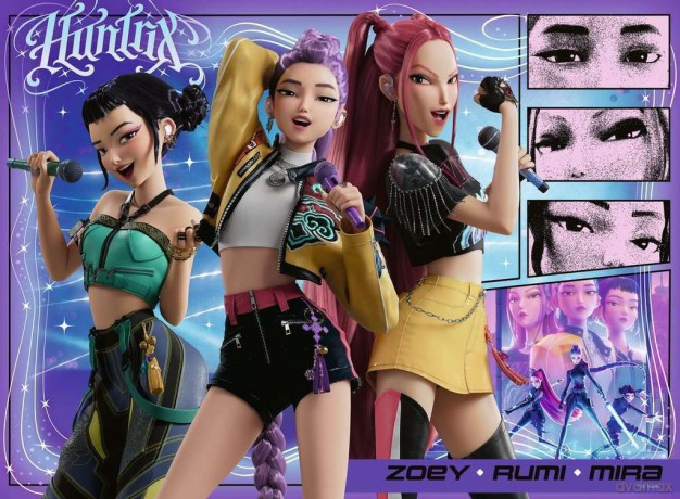 KPop Demon Hunters Children's Jigsaw Puzzle Happy fans, happy Honmoon! (100 Pieces XXL)