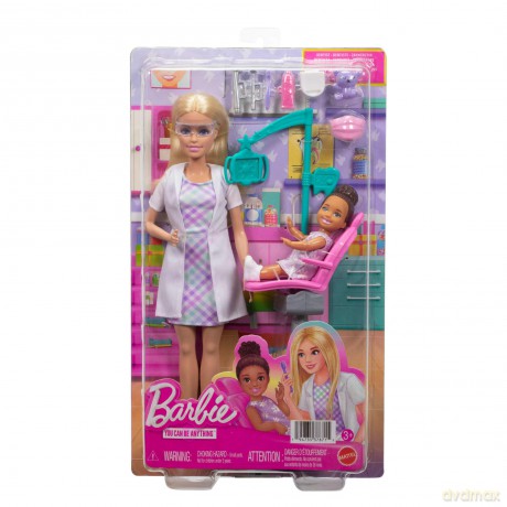 Mattel Barbie: You Can Be Anything - Dentist with Kid Doll (JMK14)