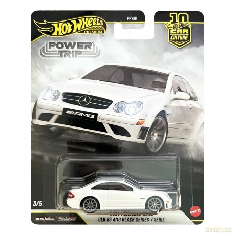 Mattel Hot Wheels Premium: Power Trip - 2008 Mercedes-Benz CLK 63 AMG Black Series Vehicle (JKF29)