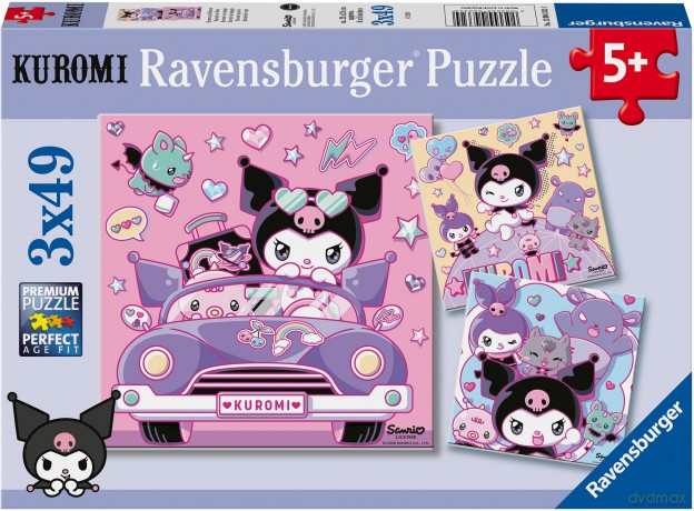 Ravensburger Puzzle: Kuromi - Kuromi on Tour (3x49pcs) (12004332)