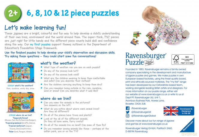 Ravensburger Puzzle: My First Puzzles - A Fun Way to Learn to Tell the Time (12004162)
