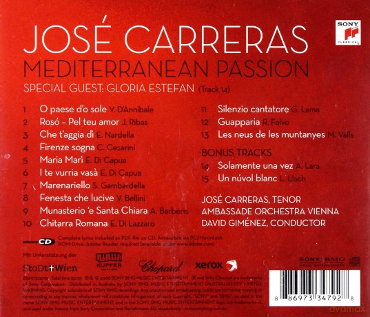 JosE Carreras: Mediterranean Passion [CD]