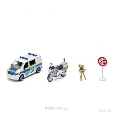 Siku Super - VW T6 z motocyklem policyjnym BMW