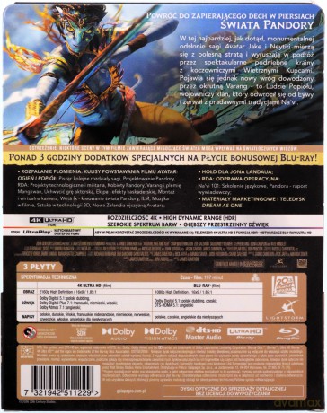 Avatar: Ogień i popiół (steelbook) [Blu-Ray 4K]+[2xBlu-Ray]
