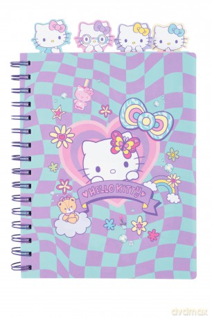 Kołobrulion A5 100k. kratka z główkami Hello Kitty pink wzór 2