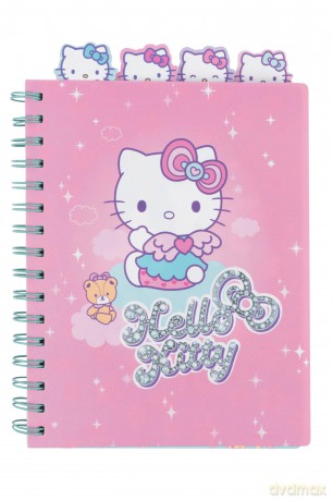 Kołobrulion A5 100k. kratka z główkami Hello Kitty pink wzór 3
