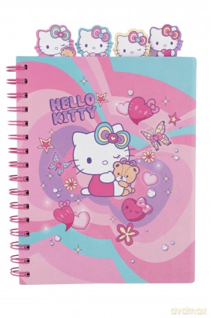 Kołobrulion A5 100k.kratka z główkami Hello Kitty pink wzór 1