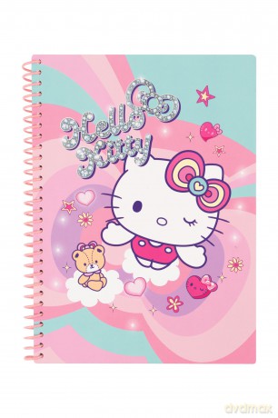 Kołobrulion B5 100k. kratka plastikowa spirala Hello Kitty pink wzór 3