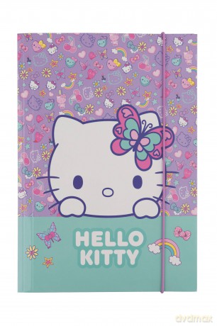 Teczka kartonowa z gumką A4 Hello Kitty pink wzór 1