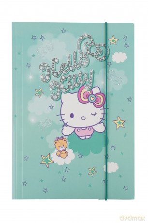 Teczka kartonowa z gumką A4 Hello Kitty pink wzór 2