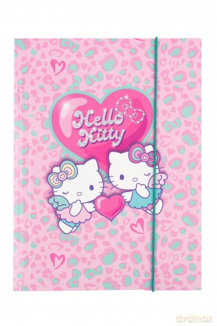 Teczka kartonowa z gumką A4 Hello Kitty pink wzór 3