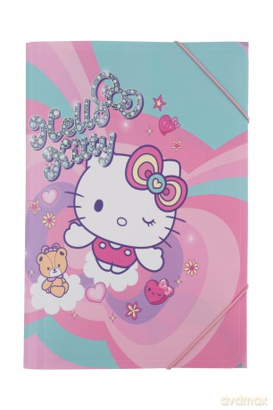 Teczka płaska na gumkę A3 PP Hello Kitty pink