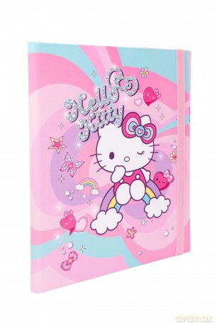 Teczka przestrzenna tekturowa z gumką A4 Hello Kitty pink wzór 1