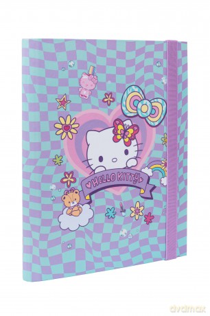 Teczka przestrzenna tekturowa z gumką A5 Hello Kitty pink wzór 1