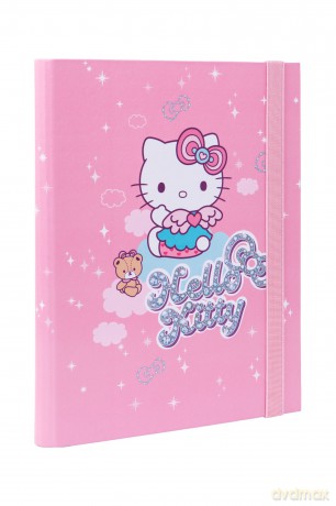 Teczka przestrzenna tekturowa z gumką A5 Hello Kitty pink wzór 2